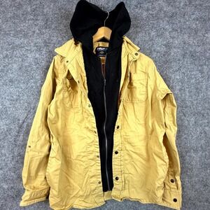 Tony Hawk Hybrid Shacket Hoodie Mens Medium Yellow Grunge Skater Canvas Jacket